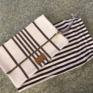 NEVER USED Henri Bendel Striped Clutch with Pouch
